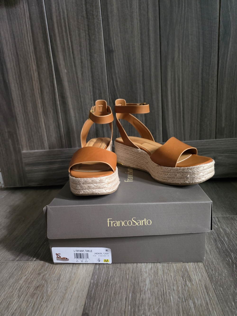 Franco Sarto Tan Espadrille Platform Sandals